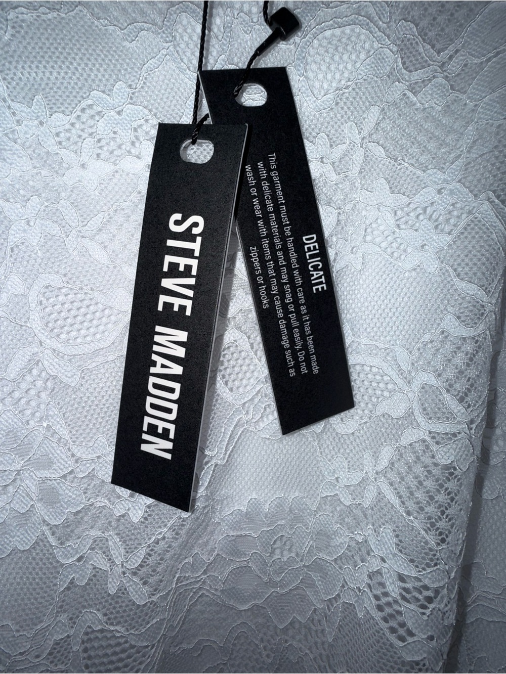 Steve Madden White Lace Tiered Midi Dress with Spaghetti Straps - Picture 10 of 10